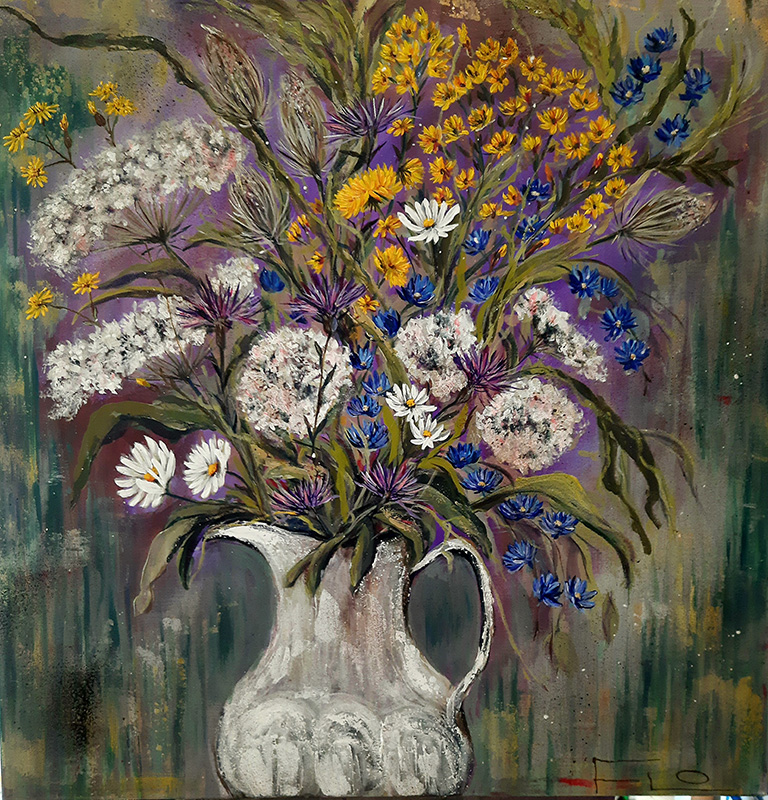 A vase of wild